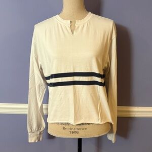 Brandy Melville Cream Top with Navy Stripes